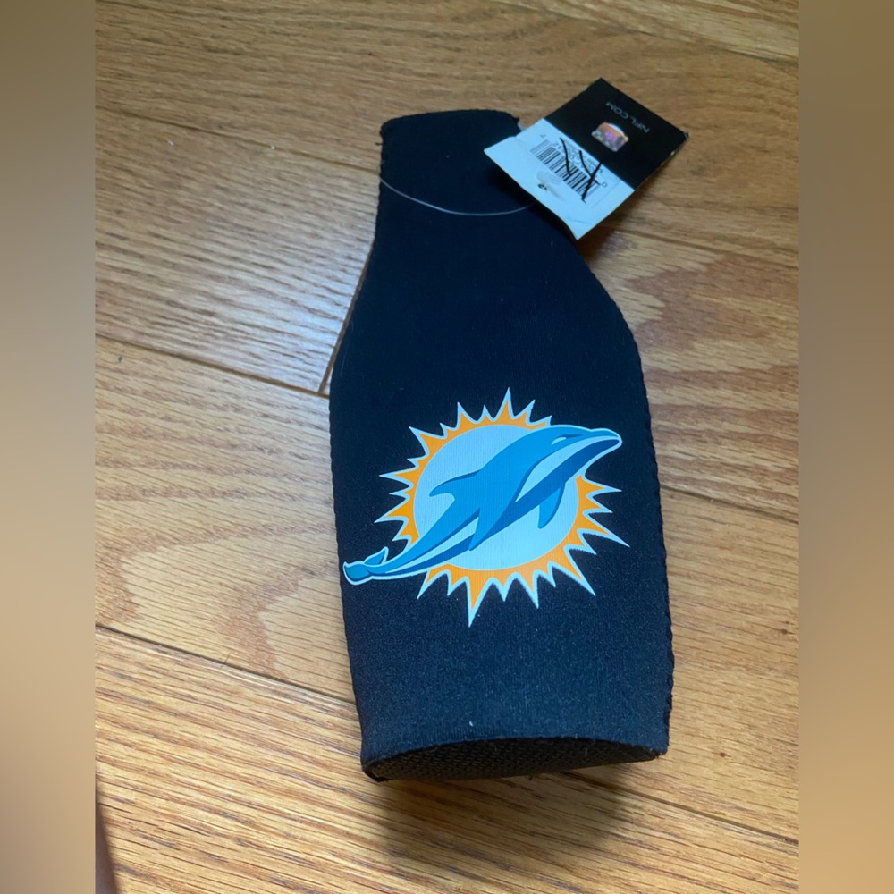 Dolphins Football NFL Black Bottle Cooler